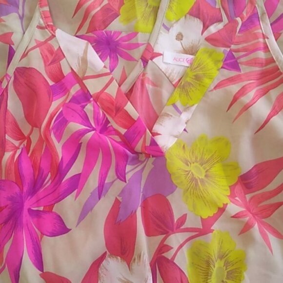 NEW Alice & Trixie Bridgette Silk Floral Racerback Dress - Picture 7 of 14